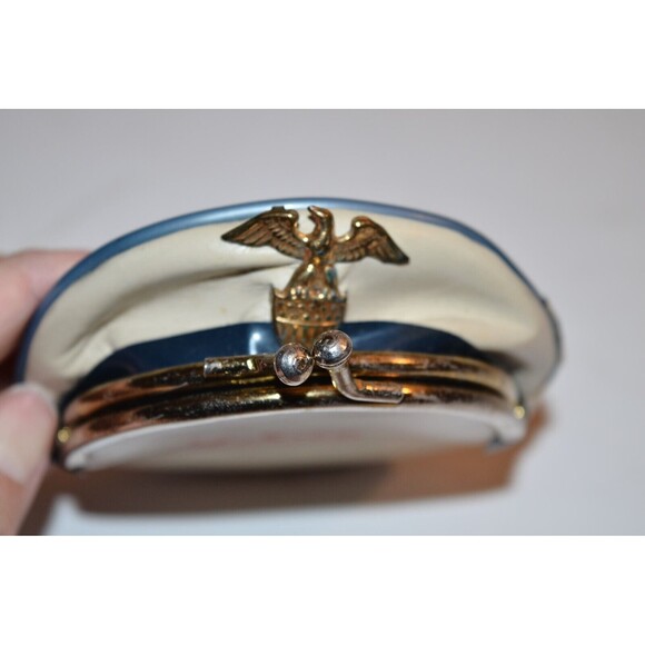 Vtg Military Leather Cap Hat Coin Purse Eagle change souvenir Mexico - Picture 6 of 10